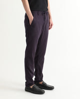 Men's Purple Casual Straight Fit Solid Trouser