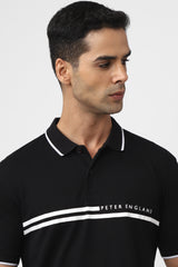 Men's Black Casual Half Sleeves Polo Tshirt
