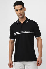 Men's Black Casual Half Sleeves Polo Tshirt