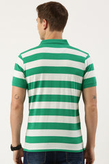 Men's Green Casual Half Sleeves Polo Tshirt