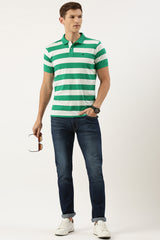 Men's Green Casual Half Sleeves Polo Tshirt