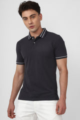 Men's Charcoal Casual Half Sleeves Polo Tshirt