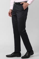 Men's Olive Casual Slim Fit Solid Trouser