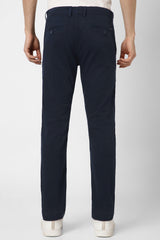 Men's Navy Casual Straight Fit Trouser