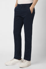 Men's Navy Casual Straight Fit Trouser