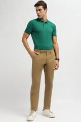Men's Green Casual Straight Fit Trouser