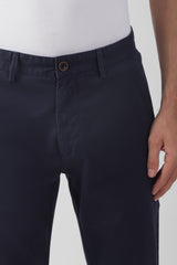 Men's Navy Casual Straight Fit Trouser