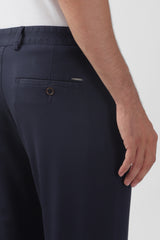 Men's Navy Casual Straight Fit Trouser