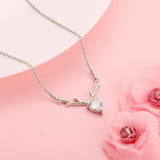 Anushka Sharma Silver Deer Heart Pendant Chain