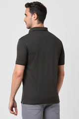 Men's Charcoal Casual Half Sleeves Polo Tshirt