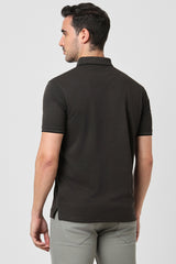 Men's Charcoal Casual Half Sleeves Polo Tshirt
