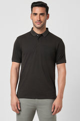 Men's Charcoal Casual Half Sleeves Polo Tshirt
