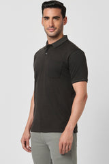 Men's Charcoal Casual Half Sleeves Polo Tshirt