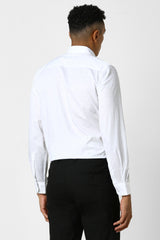 Men's White Office Wear Full Sleeves Shirt