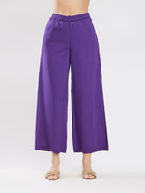 Women's Purple Daily Three Quarter Sleeve Regular Sleeve Kurta Set