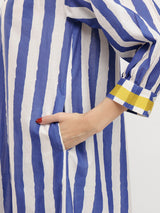 Women's Blue Daily Three Quarter Sleeve Regular Sleeve Kurta Set