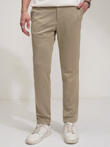 Men's Beige Mid-Rise Slim Fit Chinos