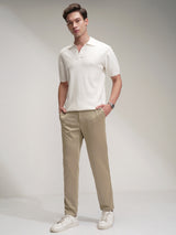 Men's Beige Mid-Rise Slim Fit Chinos