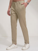 Men's Beige Mid-Rise Slim Fit Chinos