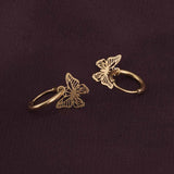 Women's Gold Plated Sylvia Butterfly Hoop Earrings Waterproof & Anti-Tarnish