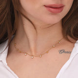 Women's Gold Plated Multiple Stones Necklace Waterproof & Anti-Tarnish