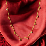 Women's Gold Plated Multiple Stones Necklace Waterproof & Anti-Tarnish