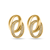 Women's Gold Plated Elegant Interlinked Stud Earrings Waterproof & Anti-Tarnish