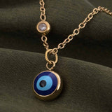 Women's Gold Plated Evil Eye Necklace Waterproof & Anti-Tarnish