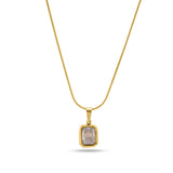 Men's Yellow Stone Gold Necklace Waterproof & Anti-Tarnish
