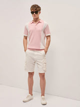 Men's Pink Casual Slim Fit Half Sleeves Polo Tshirt