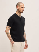 Men's Black Casual Regular Fit Solid Half Sleeves Tshirt