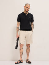 Men's Black Casual Regular Fit Solid Half Sleeves Tshirt