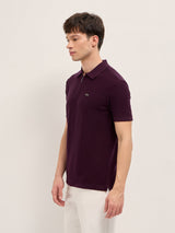 Men's Maroon Casual Slim Fit Half Sleeves Polo Tshirt
