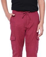 Boys Red Casual Straight Fit Solid Trouser