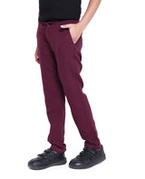 Boys Red Casual Straight Fit Solid Trouser