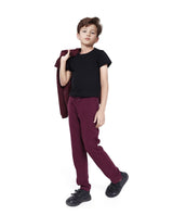 Boys Red Casual Straight Fit Solid Trouser