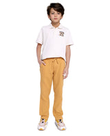 Boys Yellow Casual Straight Fit Solid Trouser
