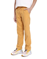 Boys Yellow Casual Straight Fit Solid Trouser