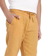 Boys Yellow Casual Straight Fit Solid Trouser