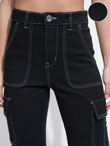 Women's Black Casual Solid Straight Fit Jeans