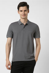 Men's Charcoal Casual Half Sleeves Polo Tshirt