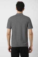 Men's Charcoal Casual Half Sleeves Polo Tshirt