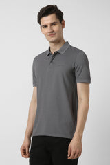 Men's Charcoal Casual Half Sleeves Polo Tshirt