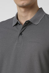 Men's Charcoal Casual Half Sleeves Polo Tshirt