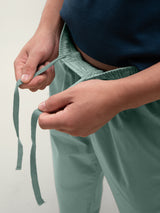 Men's Green Daily Solid Cotton Pyjama
