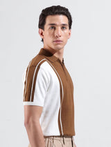 Men's Slim Fit Textured Polo Collar Tshirt