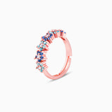 Women's Rose Gold Glinting Crown Ring