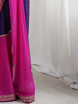 Women's Pure Georgette Pink and Sleeveless With Blouse Piece