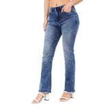 Women's Blue Casual Slim Fit Solid Jeans
