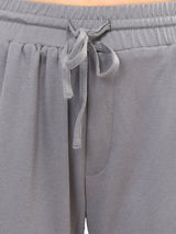 Women's Grey Casual Straight Fit Solid Track Pant